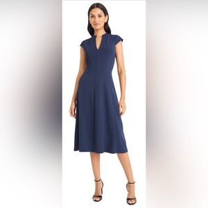 MAGGY LONDON LEIGH MIDI FIT & FLARE DRESS